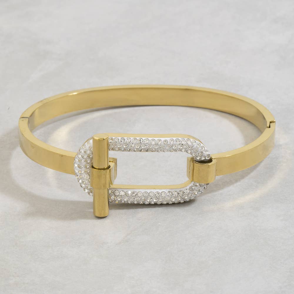 Stainless Steel Pave Crystal Link Toggle Bracelet - House Of Jedidiah