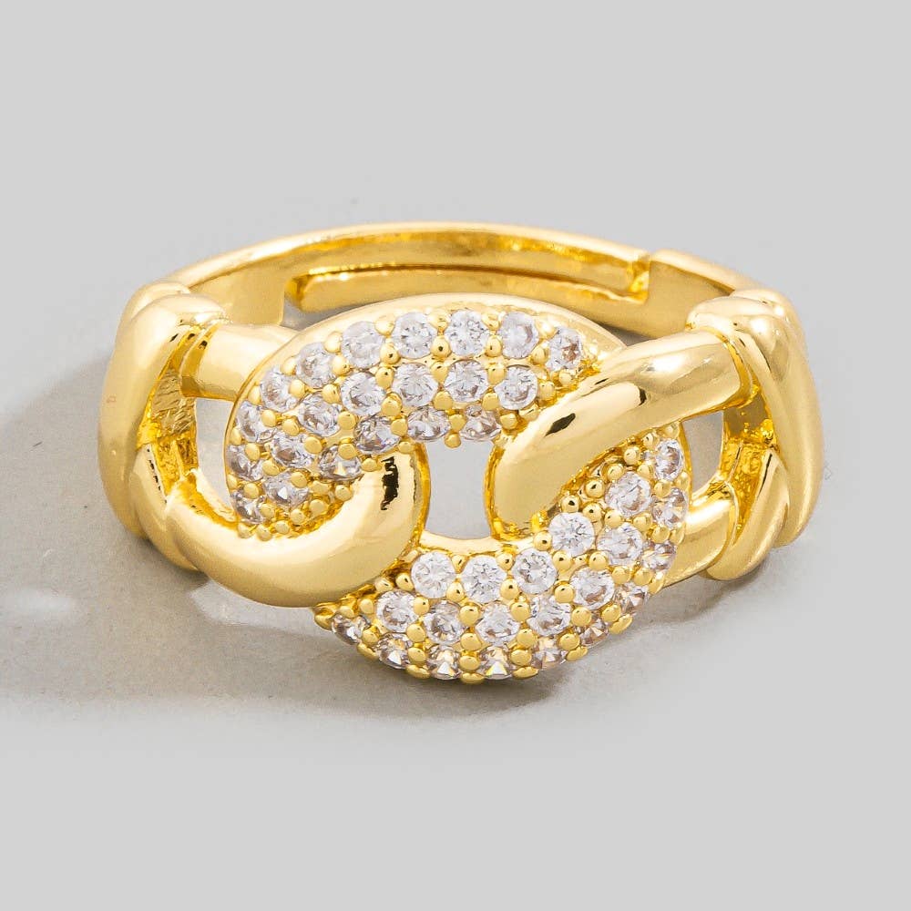 Pave Chain Link Adjustable Ring - House Of Jedidiah