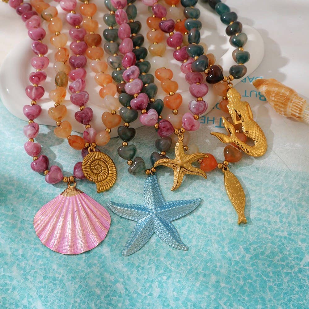 Sea Life Statement Necklace | Coastal Summer Jewelry - House Of Jedidiah
