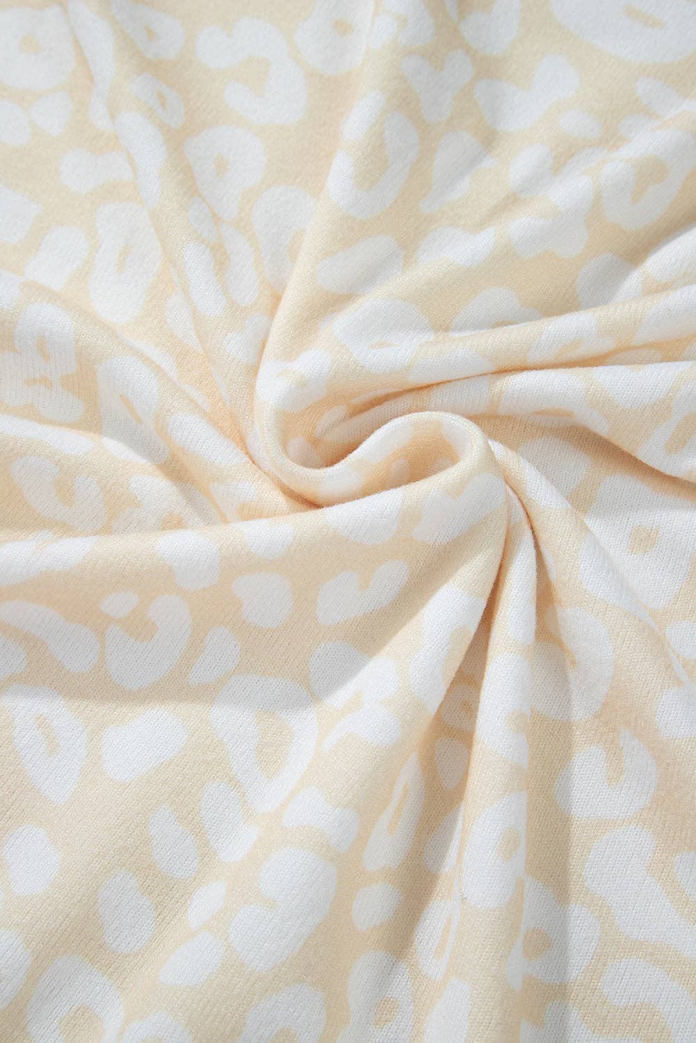 White Cheetah Print Two Piece Loose Fit Cozy Loungewear - House Of Jedidiah