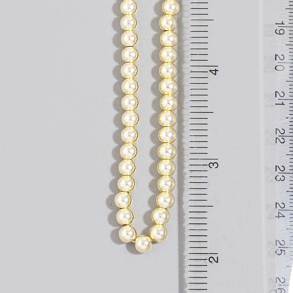 Gold Dipped Pearl Beaded Strand Necklace - House Of Jedidiah