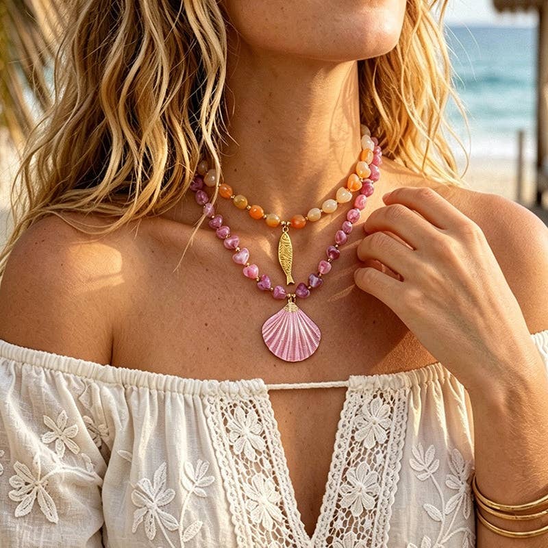 Sea Life Statement Necklace | Coastal Summer Jewelry - House Of Jedidiah