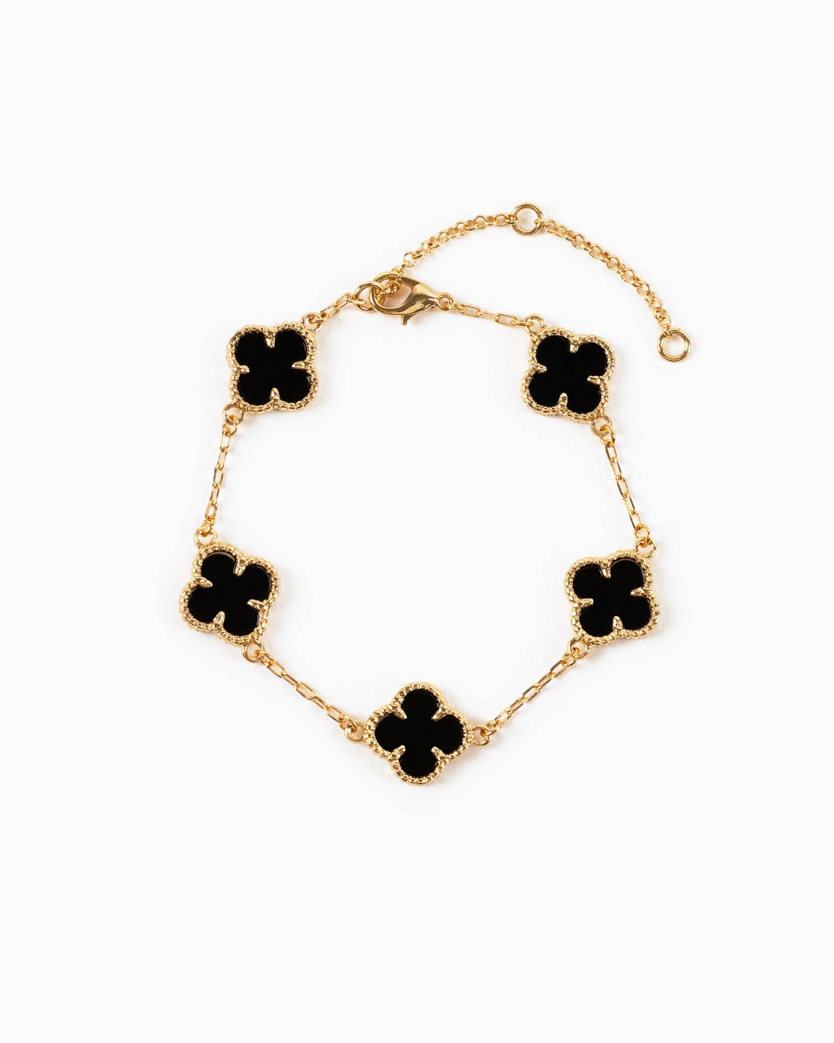 Double Sided Pearl Clover Chain Bracelets