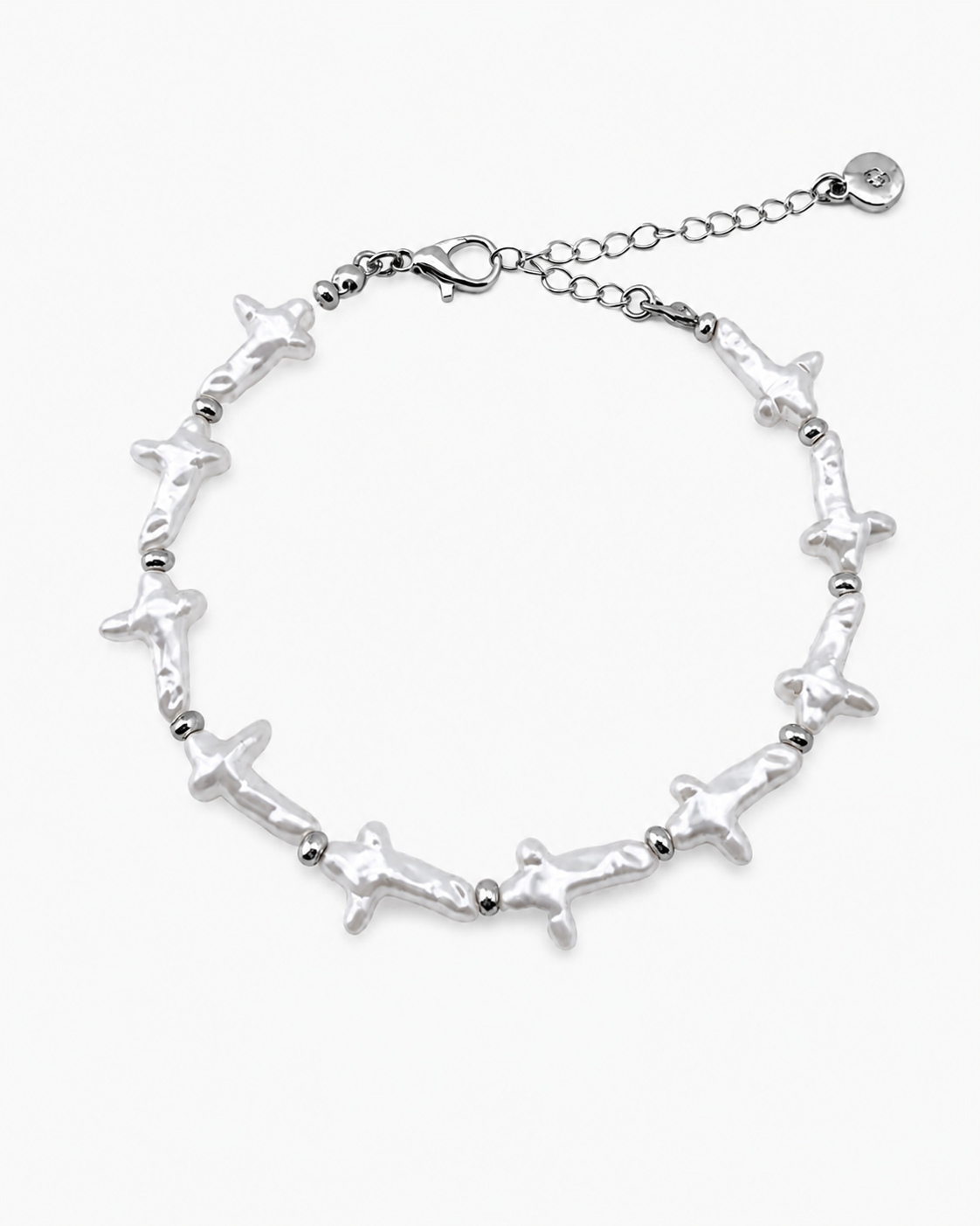 Organic Cross Pearl Bracelet