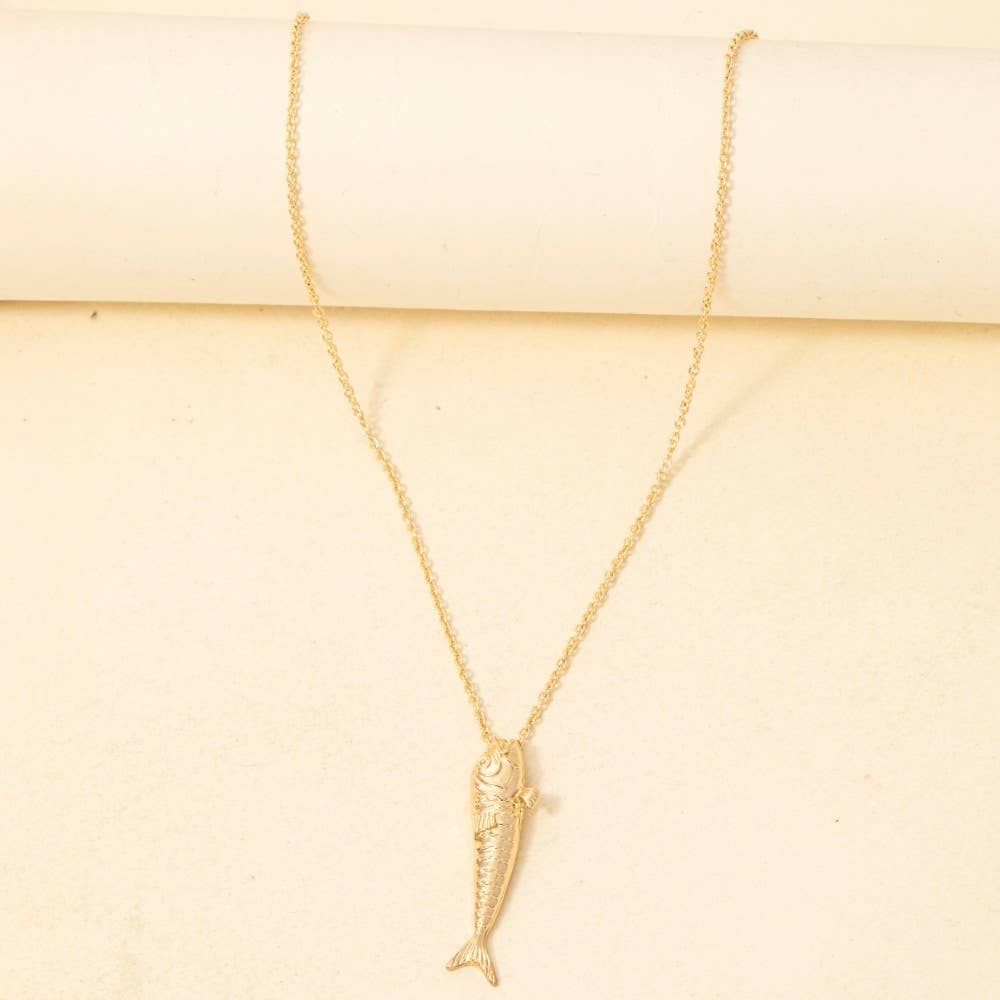 Detailed Fish Pendant Necklace - House Of Jedidiah
