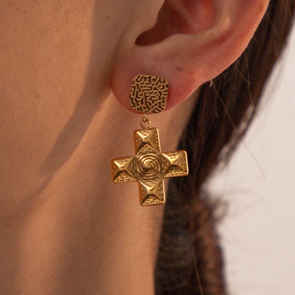 Santorini Cross Earrings - House Of Jedidiah