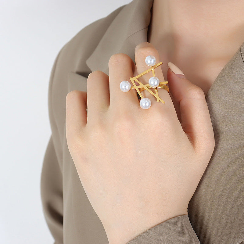 Selene Pearl Ring Adjustable - House Of Jedidiah