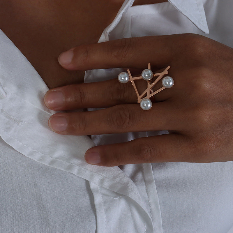 Selene Pearl Ring Adjustable - House Of Jedidiah
