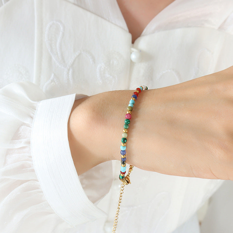 Colorful beaded bracelet for casual, beach, and festival outfits