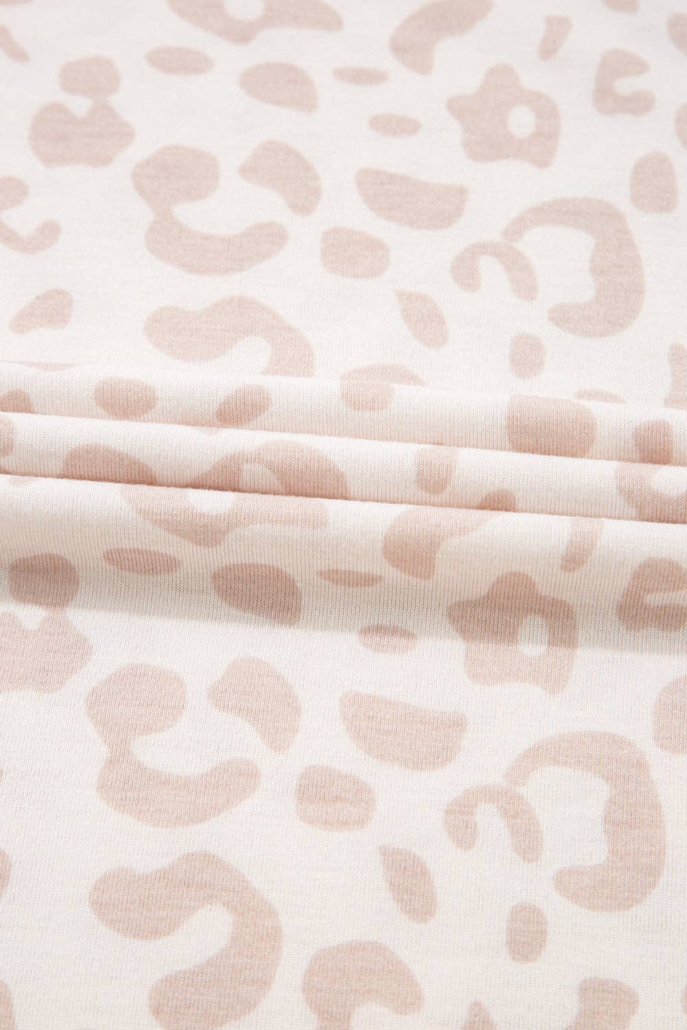 Beige Cheetah V Neck Tee and Pants Lounge Set - House Of Jedidiah