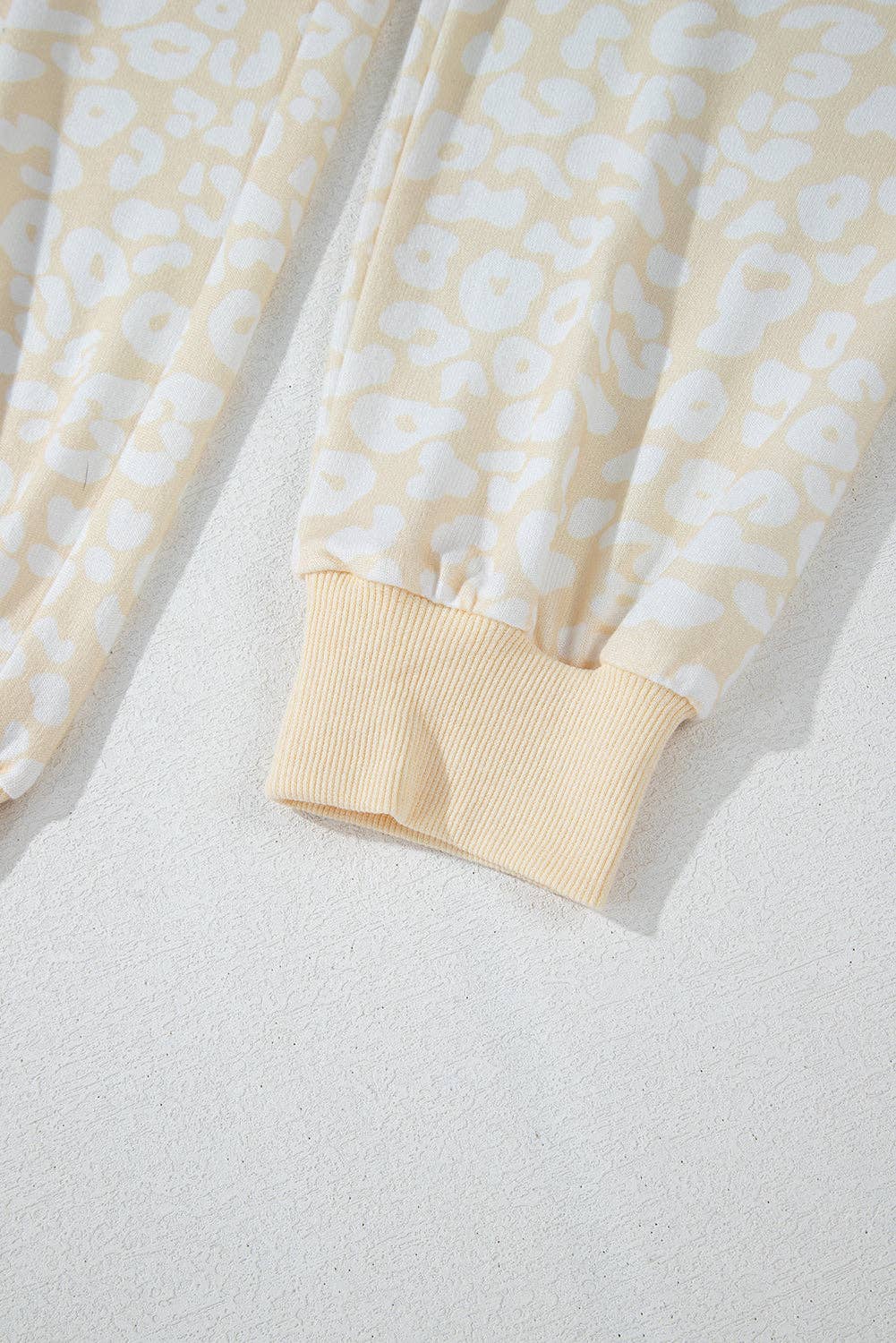 White Cheetah Print Two Piece Loose Fit Cozy Loungewear - House Of Jedidiah