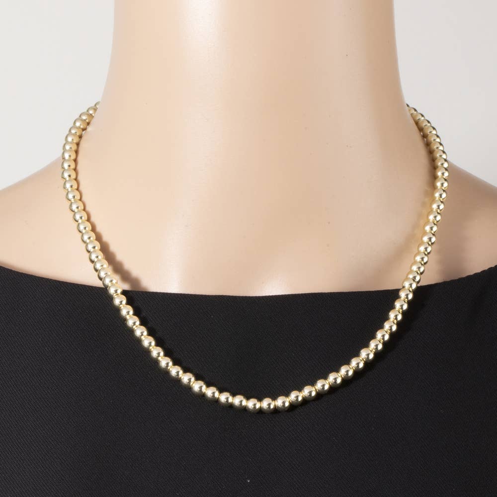Gold Dipped Pearl Beaded Strand Necklace - House Of Jedidiah