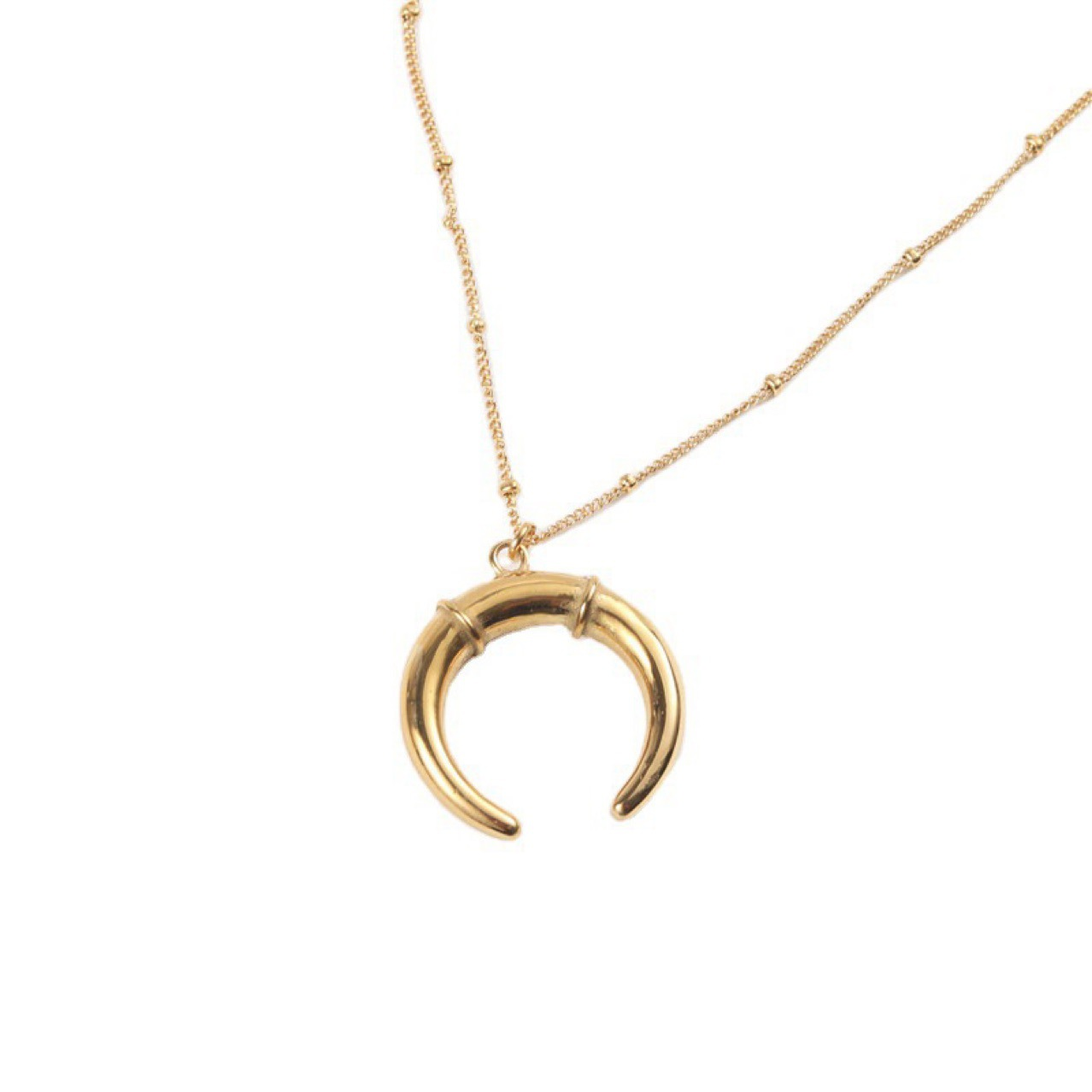 Minimalist Lunair necklace with delicate gold chain and moon pendant