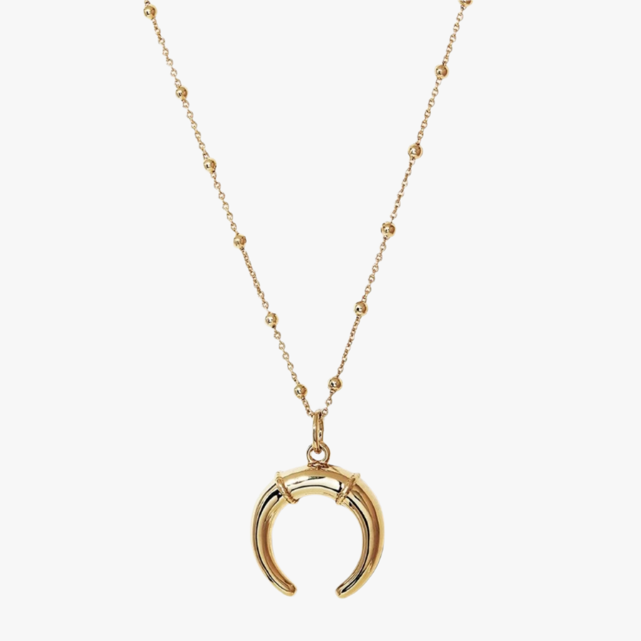 Lunair necklace with crescent moon pendant in 18k gold plated stainless steel