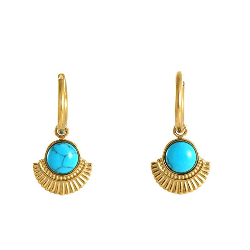 Marina Turquoise Earrings – 18k gold plated stainless steel with turquoise gemstones