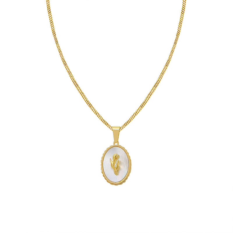 Tulipe Necklace – White Mother-of-Pearl Tulip Pendant