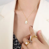 Tulipe Necklace – White Mother-of-Pearl Tulip Pendant