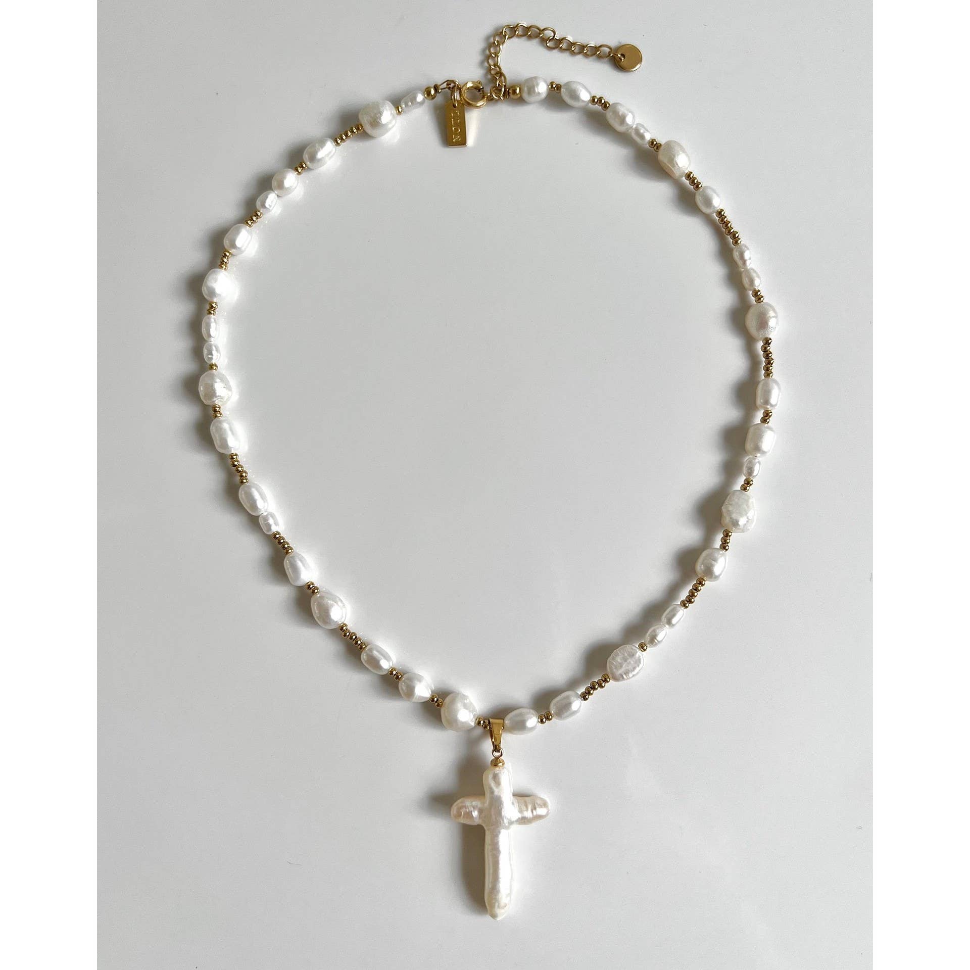 Pearl Cross Necklace | Parisian Luxe Style - House Of Jedidiah