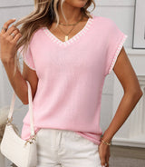 V-neck Short Sleeves Sweater Vest - House Of Jedidiah