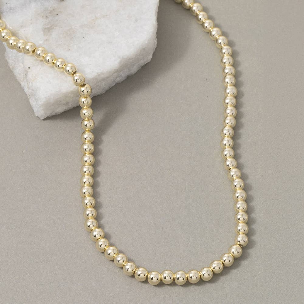 Gold Dipped Pearl Beaded Strand Necklace - House Of Jedidiah