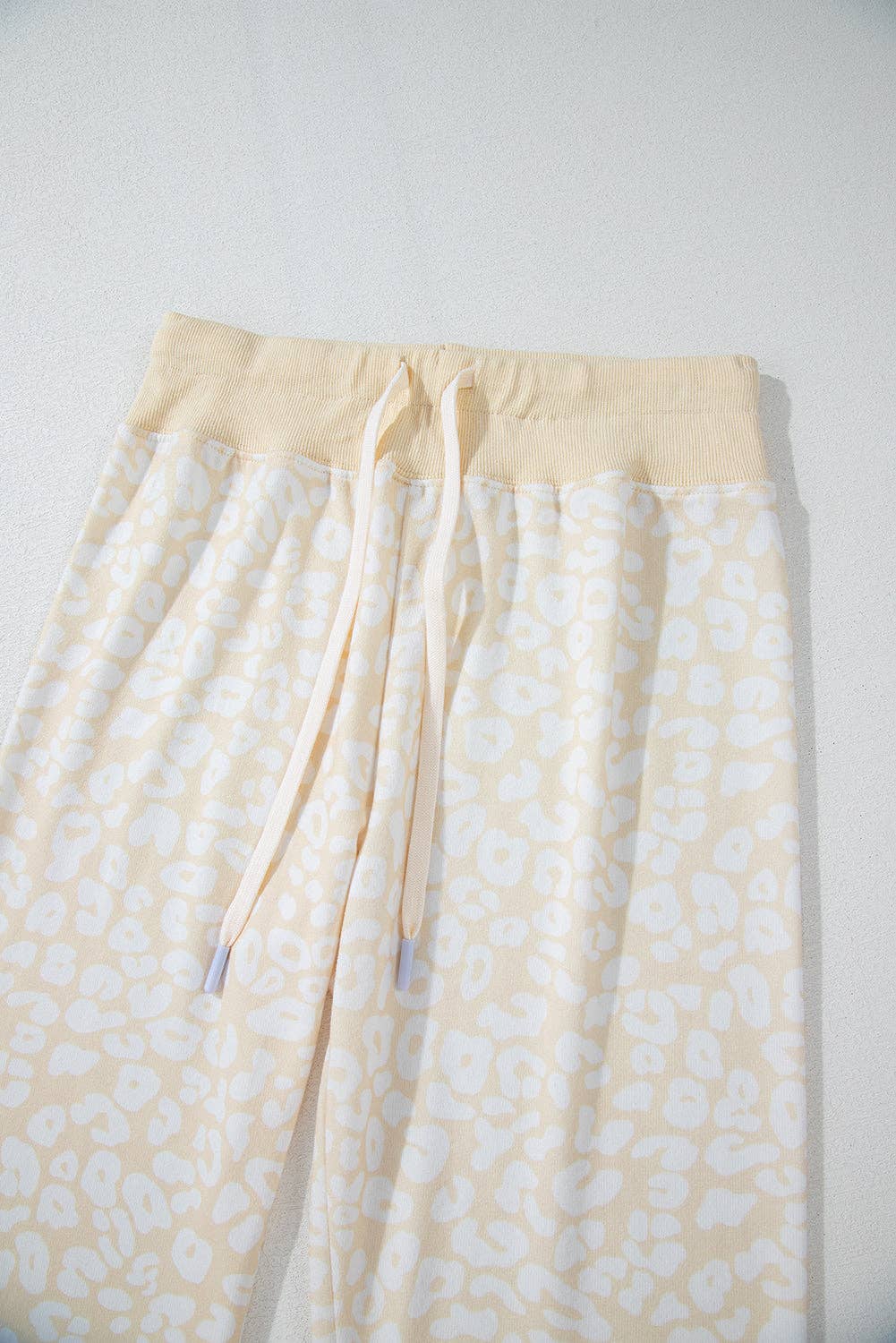 White Cheetah Print Two Piece Loose Fit Cozy Loungewear - House Of Jedidiah