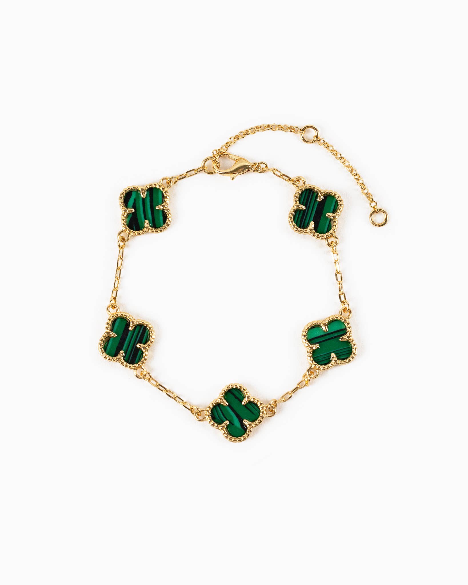 Double Sided Pearl Clover Chain Bracelets