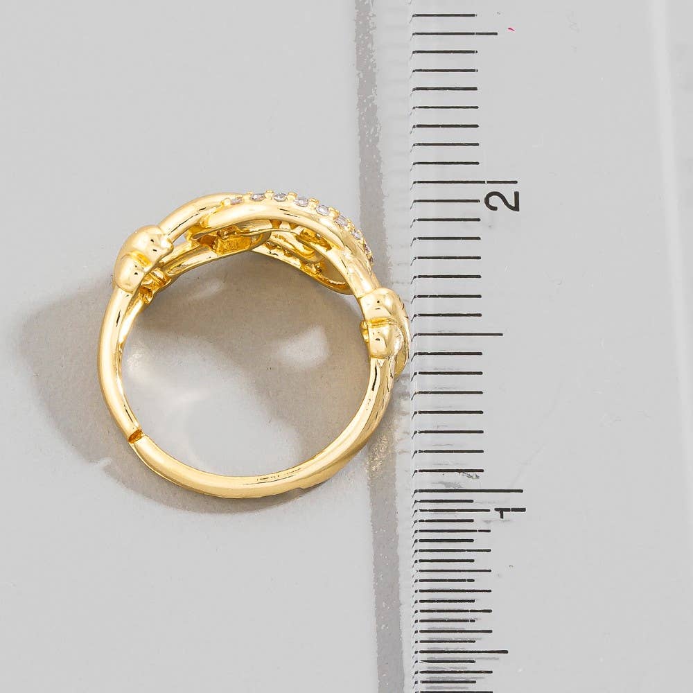 Pave Chain Link Adjustable Ring - House Of Jedidiah