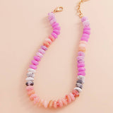 Ombre Resin Oval Disk Beaded Necklace - House Of Jedidiah