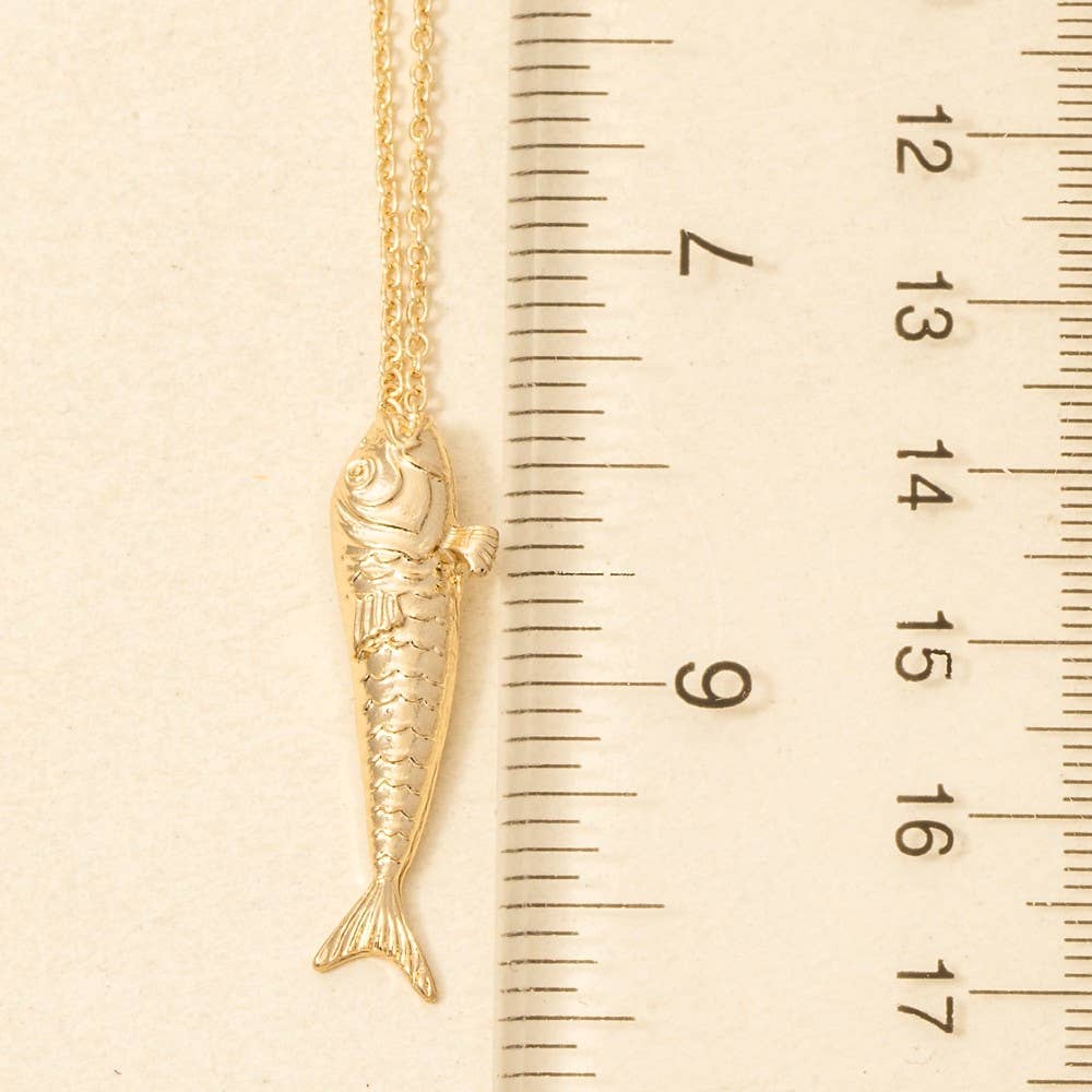 Detailed Fish Pendant Necklace - House Of Jedidiah