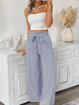 Striped Casual Elegant Straight Leg Pants - House Of Jedidiah