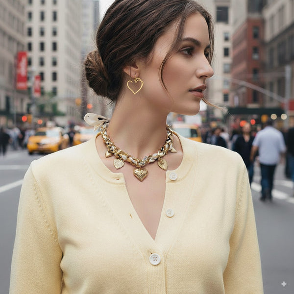 Butter Yellow Long Sleeved Knitted Cardigan Sweater