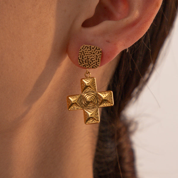 Santorini Cross Earrings