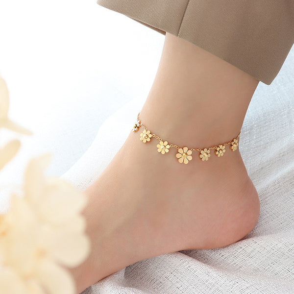 The Daisy Anklet – 18K Gold Plated