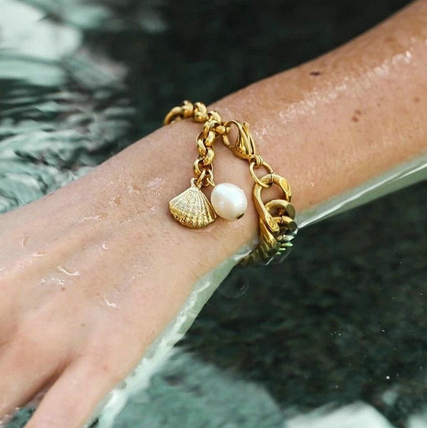 Rimini Pearl Cuban Link Bracelet