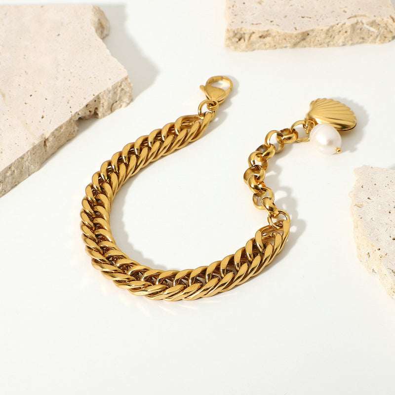 Rimini Pearl Cuban Link Bracelet - House Of Jedidiah