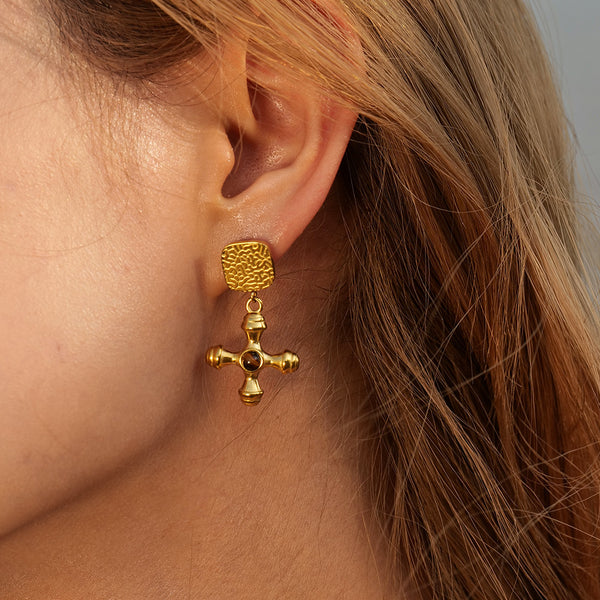 Saved by Grace Cross Earrings