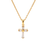 Lucia Crystal Cross Necklace - House Of Jedidiah