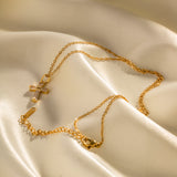 Lucia Crystal Cross Necklace - House Of Jedidiah