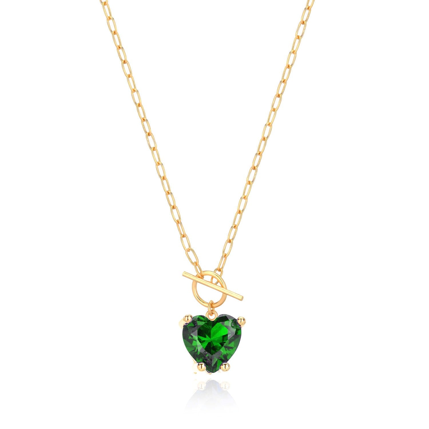Emerald Heart Necklace GOLD/EMERALD GREEN