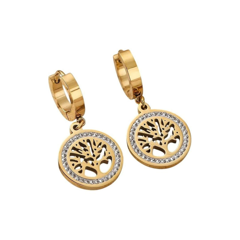 Elysia Tree of Life Diamond-Cut Earrings - House Of Jedidiah