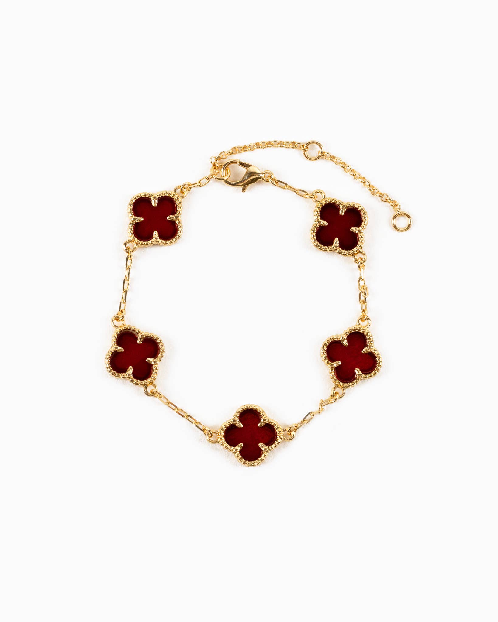 Double Sided Pearl Clover Chain Bracelets