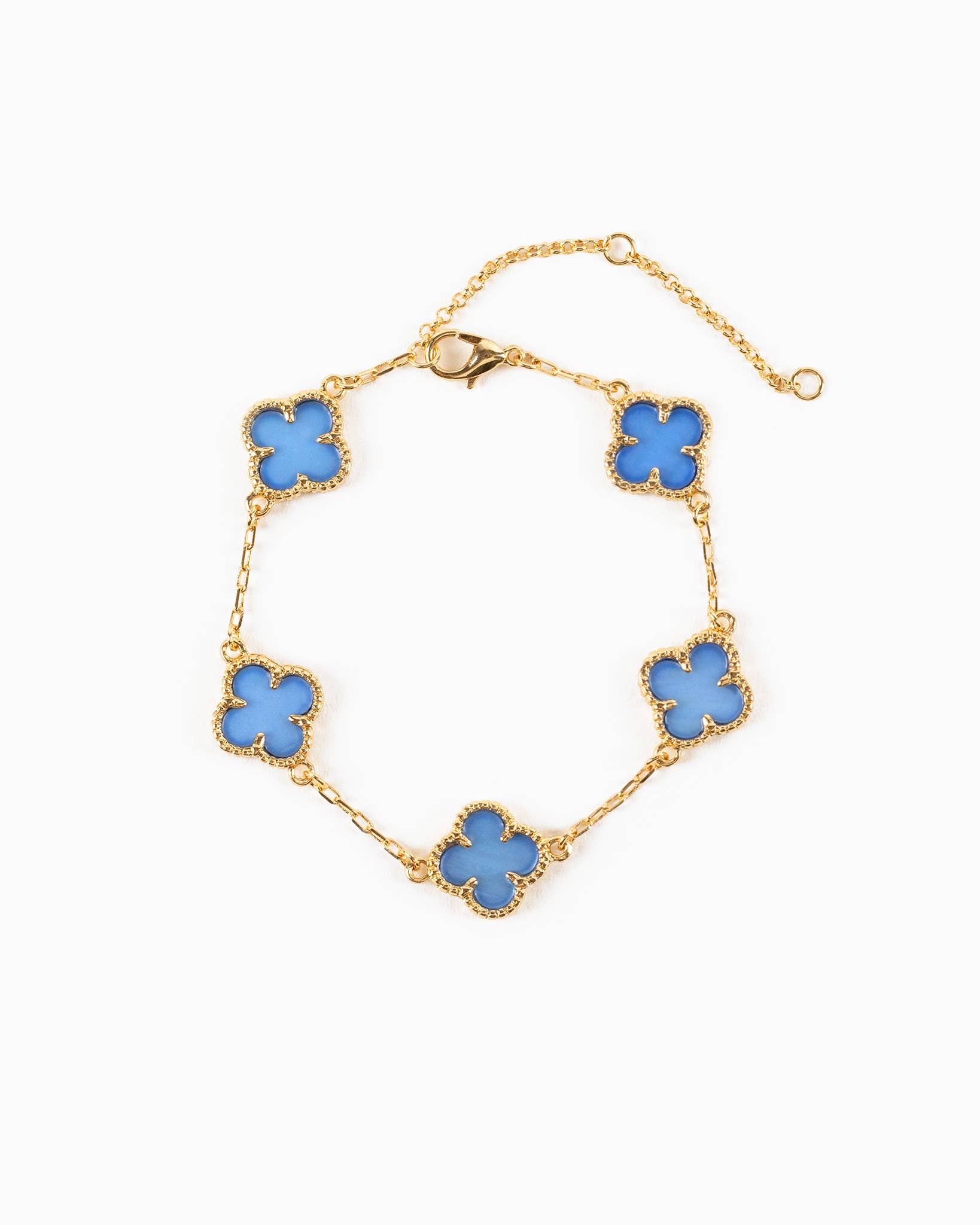 Double Sided Pearl Clover Chain Bracelets