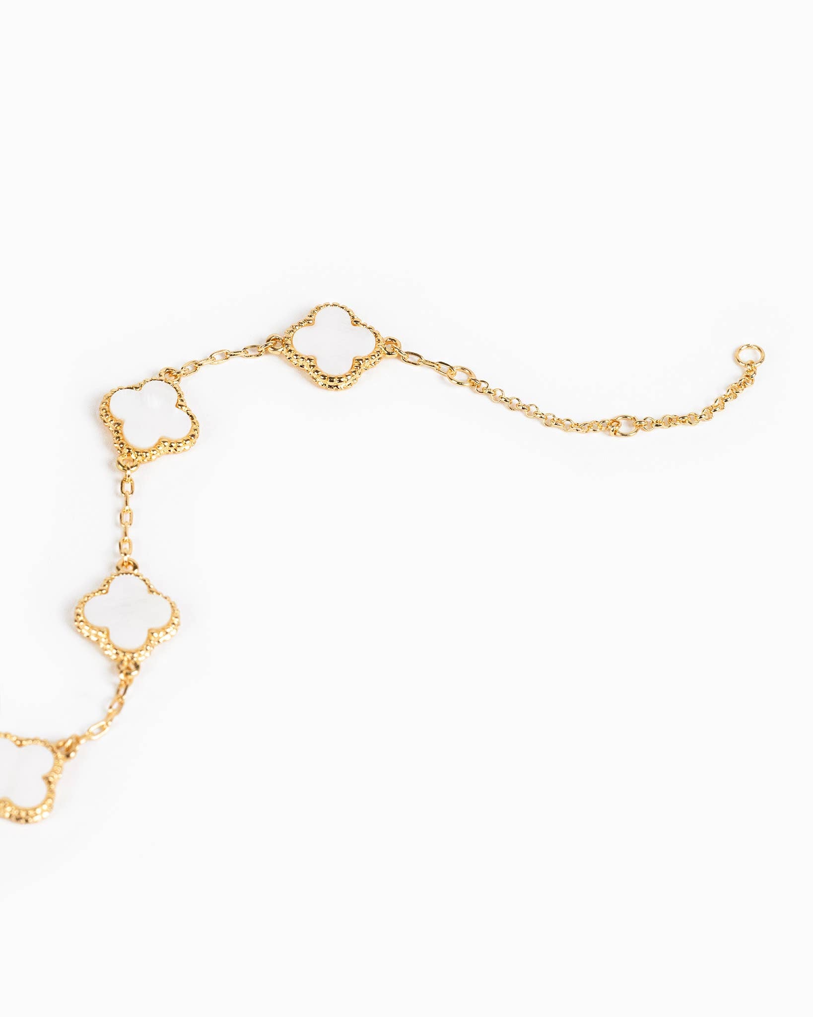 Double Sided Pearl Clover Chain Bracelets