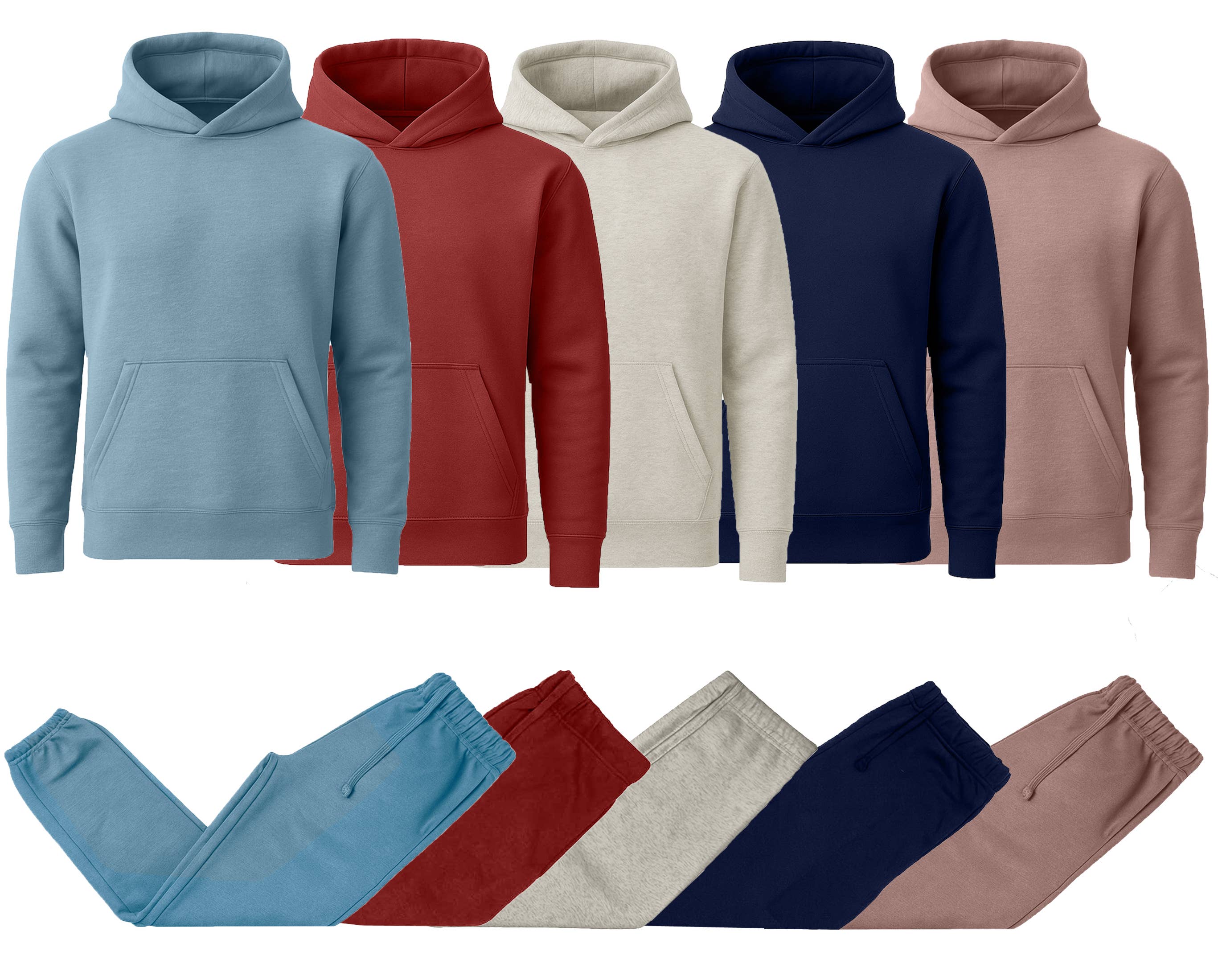 Men's Heavyweight Soft Fleece Pullover Hoodie & Jogger Set