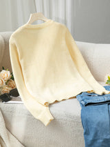 Yellow Long Sleeved Knitted Cardigan Sweater - House Of Jedidiah