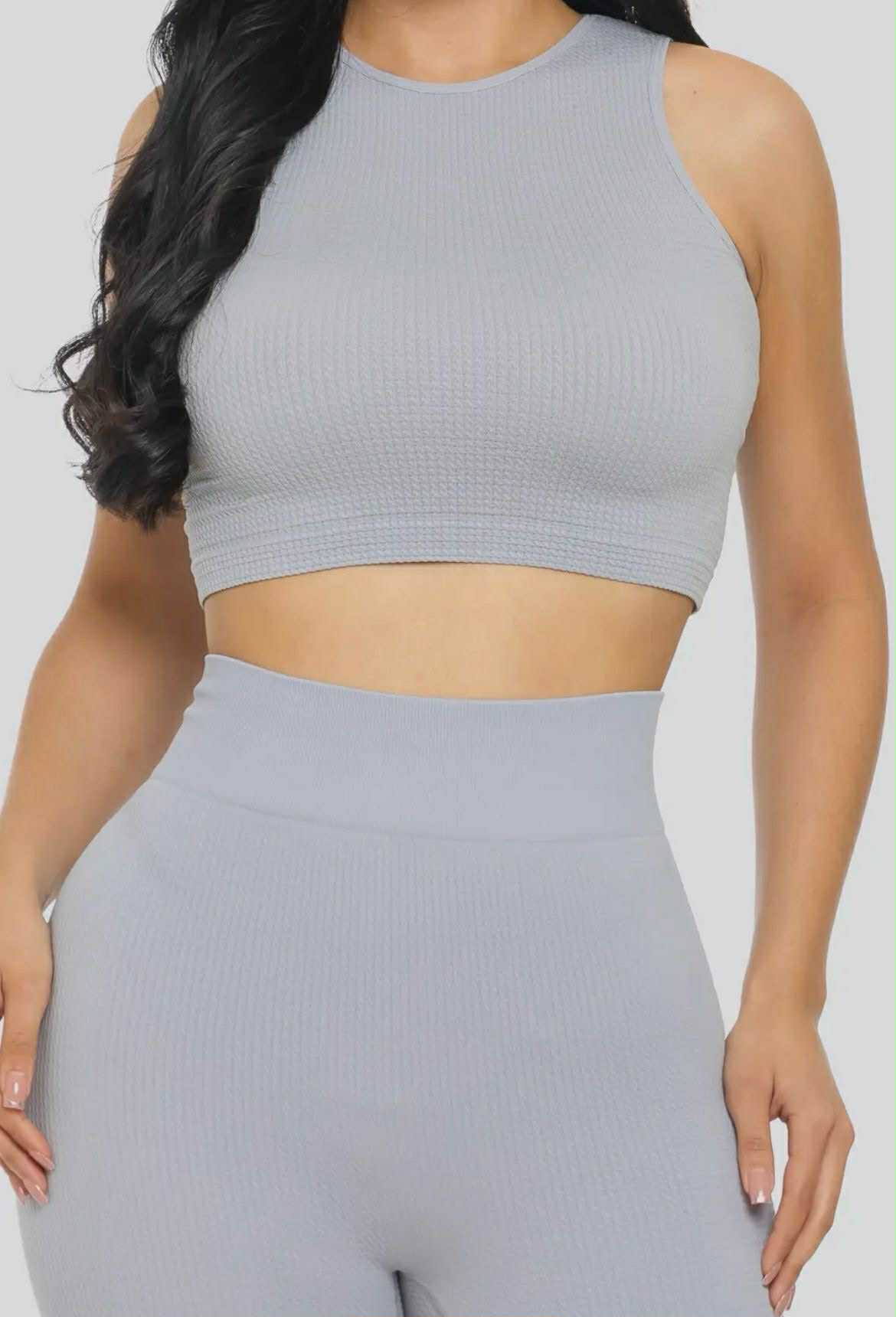 2PCS Thermal Tank Top and High waist Legging Yoga Wear Set - House Of Jedidiah