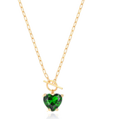 Emerald Heart Necklace GOLD/EMERALD GREEN - House Of Jedidiah