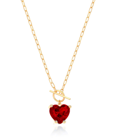 Ruby Heart Necklace GOLD/RUBY RED - House Of Jedidiah
