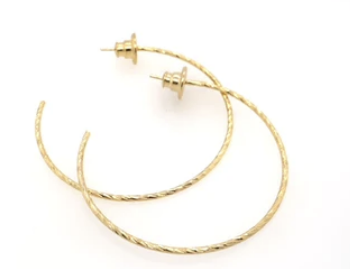 Samba Diamond cut Gold Plated Hoops 2.5 inches - House Of Jedidiah