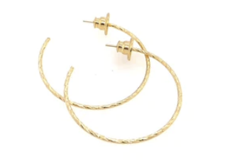 Samba Diamond cut Gold Plated Hoops 1.5 inches - House Of Jedidiah